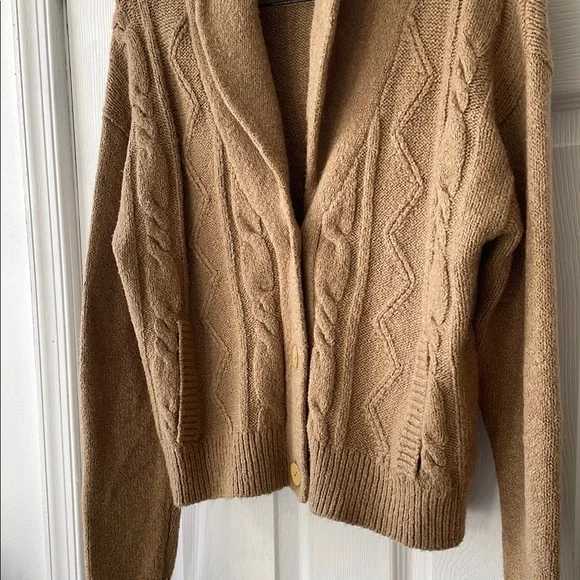 PILCRO Collared Cable-Knit Cardigan Sweater - Picture 7 of 16